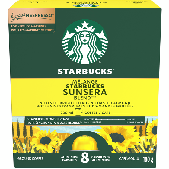 Starbucks Café MÉL. SUNSERA BLEND pour NESPRESSO VERTUO 100 g, 12,99 $/100g