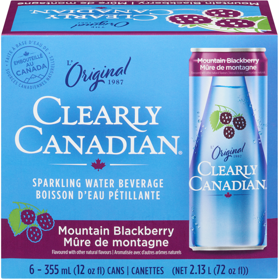 Clearly Canadian Boisson d'eau pétillante mûre de montagne 6x355.0 ml, 0,42 $/100ml