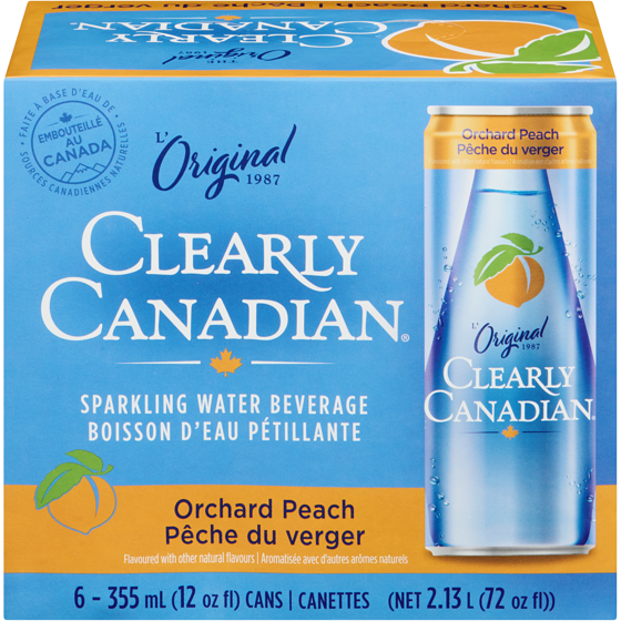 Clearly Canadian Boisson d'eau pétillante pêche du verger 6x355.0 ml, 0,42 $/100ml
