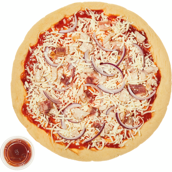 null BBQ Chicken Pizza (Available after 11am) 621 g, $1.61/100g