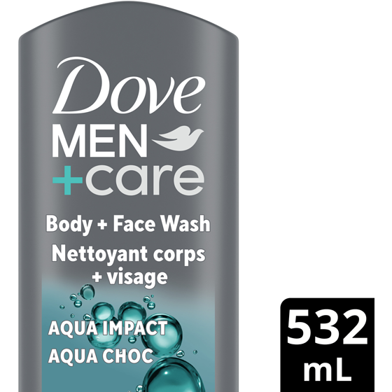 Dove Renewing Aqua Impact Body and Face Wash for Men 532 ml, $1.41/100ml