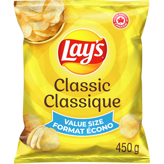 Lay’s Croustilles Classique, format économique 450 g, 1,55 $/100g
