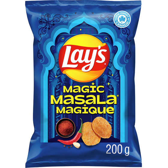 Lay’s Croustilles assaisonnées ondulées Masala magique 200 g, 2,00 $/100g