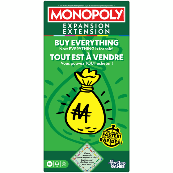 Hasbro Gaming Monopoly Buy Everything EXPANSION (Classic Monopoly Board Game Required to Play) 1 ea, $15.99/1ea