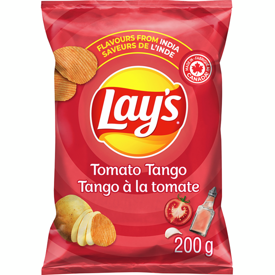 Lay’s Croustilles assaisonnées ondulées Tango à la tomate 200 g, 2,00 $/100g