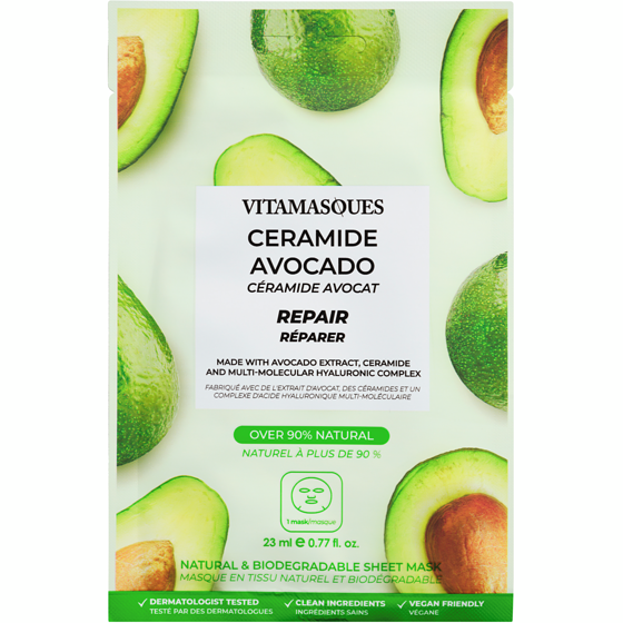 Vitamasques Masque pour le visage céramide avocat 1 ea, 6,99 $/1ch