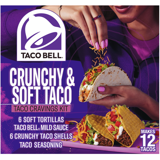 Taco Bell Crunchy & Soft Taco Cravings Kit 370 g, $1.22/100g