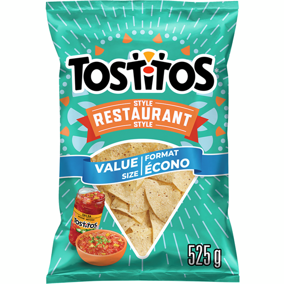 Tostitos Chips tortilla Style restaurant, format écono 525 g, 1,04 $/100g