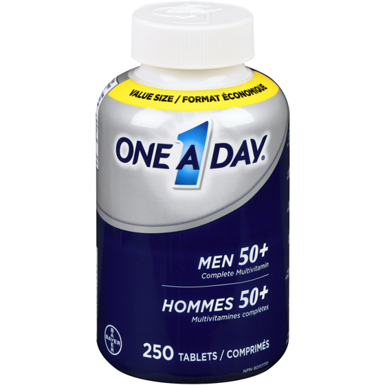 One A Day Complete Multivitamin Men 50+ Value Size 250 ea, $0.13/1ea