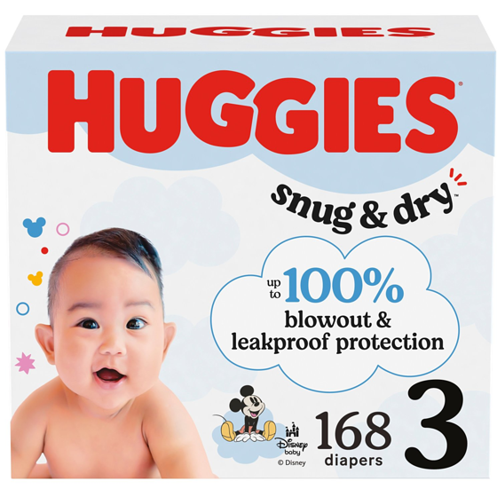 Huggies Snug & Dry Baby Diapers, Size 3 (16-28 lbs), 168 Ct 168 ea, $0.21/1ea