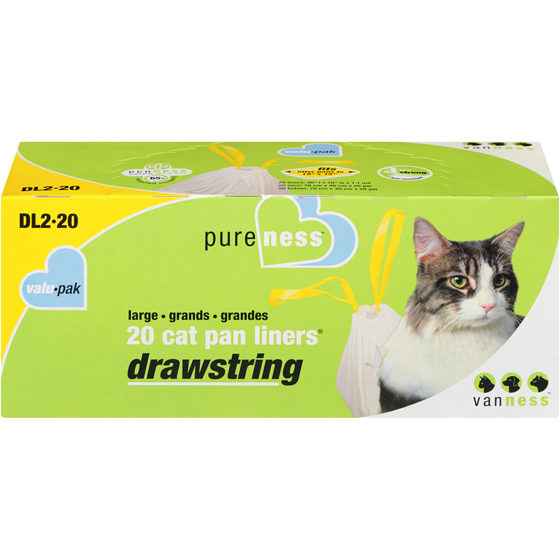 Van Ness Pure ness cat pan liners drawstring grands 20 ea, 1,00 $/1ch