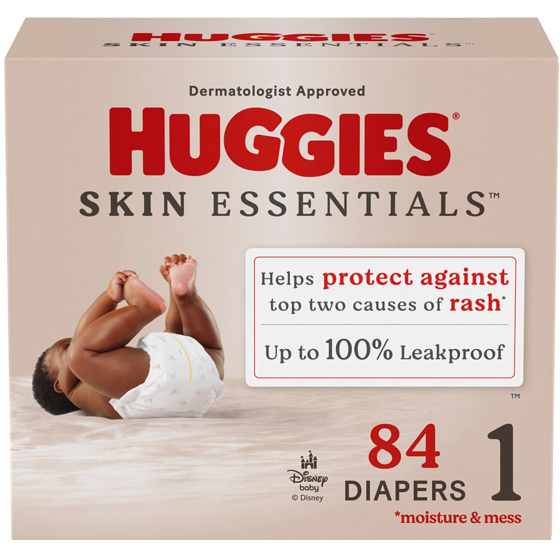 Huggies Skin Essentials Baby Diapers, Size1 (8-14 lbs), 84 Ct 84 ea, $0.39/1ea