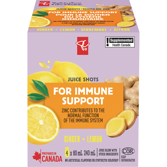 President's Choice Ginger + Lemon Juice Shots Juice Blend with Other Ingredients for Immune Support 1 ea, $10.00/1ea