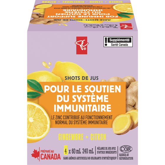 le Choix du Président Shots de mélange de jus avec d'autres ingrédients -gingembre et citron 1 ea, 10,00 $/1ch