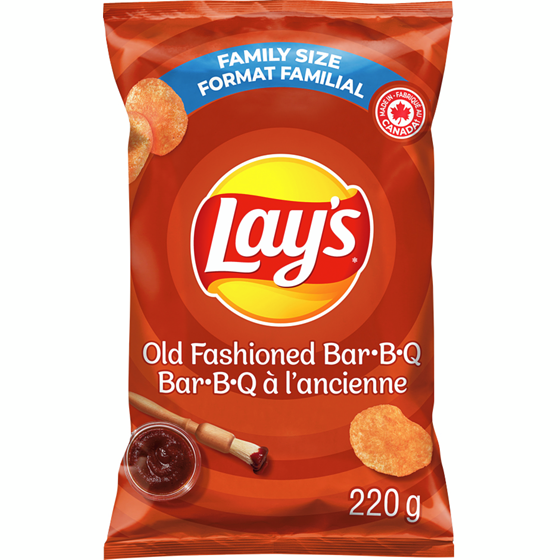 Lay's Old Fashioned Bar-B-Q flavoured Potato Chips 220 g, $2.40/100g