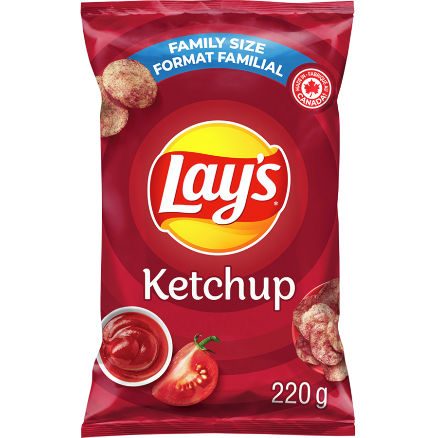 Lay's Ketchup flavoured potato chips - 220 g | Atlantic Superstore