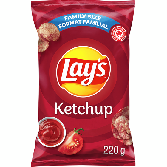 Lay's Ketchup flavoured Potato Chips 220 g, $2.40/100g