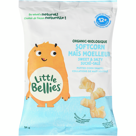 Little Bellies Puffed Corn Snacks Organic Softcorn Sweet & Salty 12+ Months 35 g, $11.40/100g