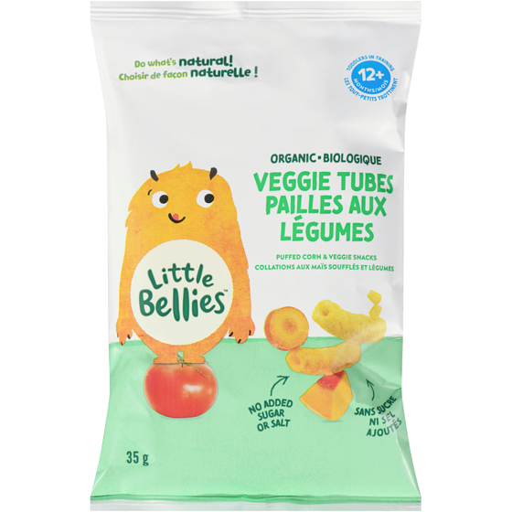 Little Bellies Collations aux maïs soufflés et légumes biologique pailles aux légumes 12+ mois 35 g, 10,83 $/100g