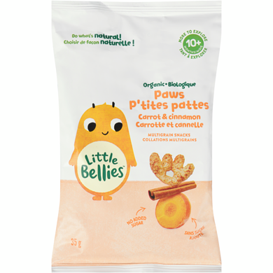 Little Bellies Multigrain Snacks Organic Paws Carrot & Cinnamon 10+ Months 35 g, $11.40/100g