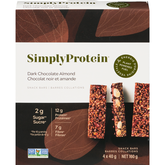 Simply Protein Snack Bars Dark Chocolate Almond 4x40.0 g, $7.18/100g