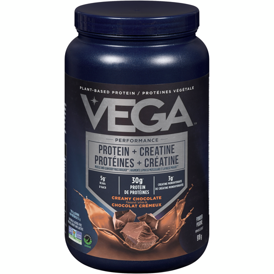 Vega Performance Protein + Creatine Powder Creamy Chocolate Flavoured 918 g, $6.10/100g