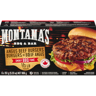 Montana's Burgers de bœuf angus bbq fumé 906 g, 2,53 $/100g