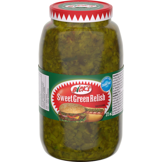 Bicks Sweet Green Relish 375 ml, $1.20/100ml