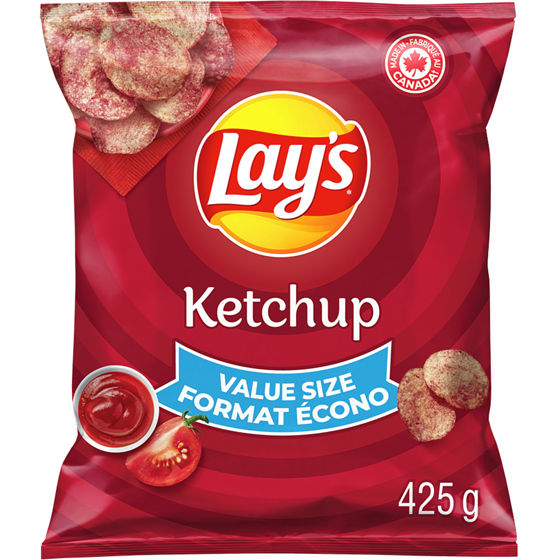 Lay's Ketchup Flavoured Potato Chips, Value Size 425 g, $1.64/100g