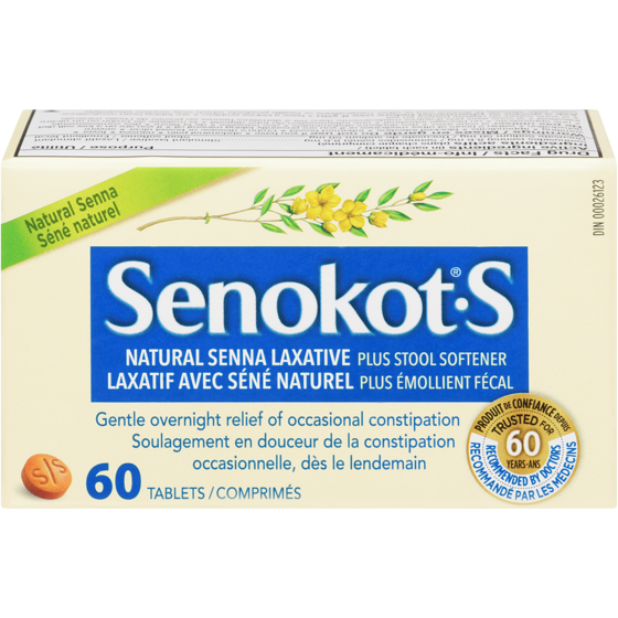 Senokot Natural Senna Laxative Plus Stool Softener 60 ea, $0.29/1ea