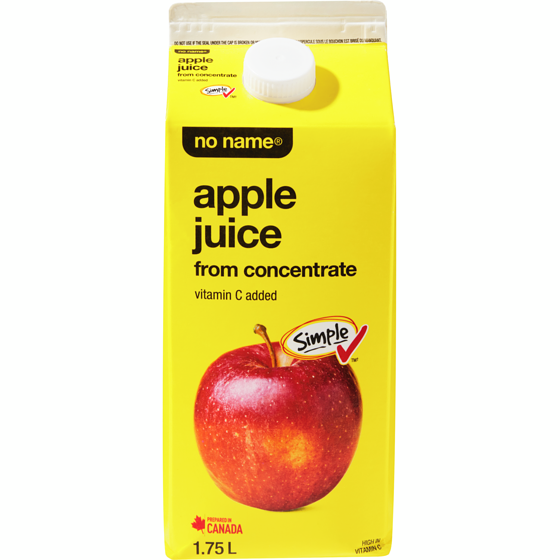 Sans Nom Jus de pomme 1.75 l, 0,22 $/100ml