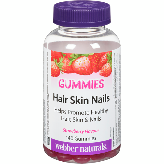 Webber Naturals Hair Skin Nails Strawberry Flavour 140 ea, $0.18/1ea