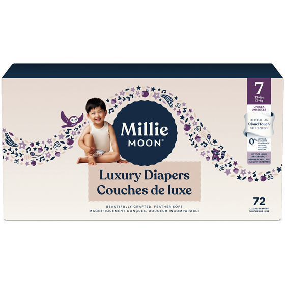 Millie Moon  Luxury Diapers, Size 7, 72 Count 72 ea, $0.56/1ea