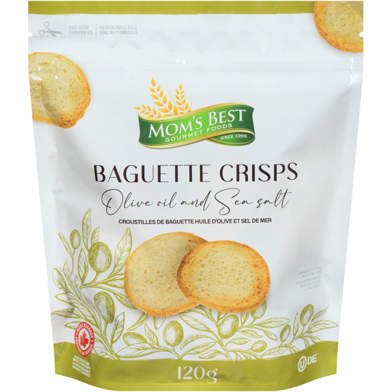 Mom’s Best Croustilles de baguette huile d'olive et sel de mer 120 g, 3,33 $/100g