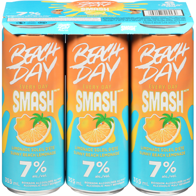 Beach Day Every Day Smash boisson alcoolisée au malt limonade soleil d'été (Pièce d’identité requise au moment du ramassage) 6x355.0 ml, 0,75 $/100ml
