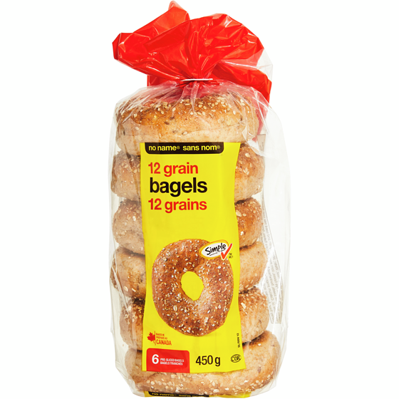 No Name 12 Grain Bagels 450 g, $0.55/100g