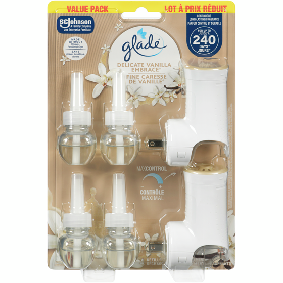 Glade PlugIns Scented Oil Air Freshener 2 Warmers + 4 Refills, Delicate Vanilla Embrace 6 ea, $3.33/1ea
