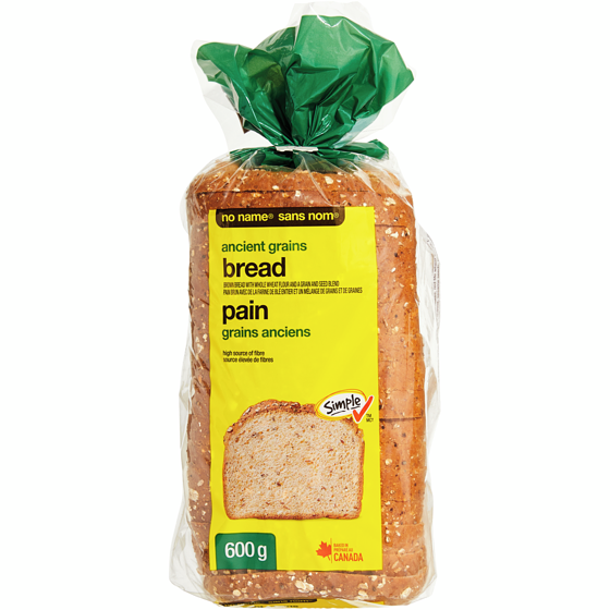 No Name Ancient Grains Bread 600 g, $0.50/100g
