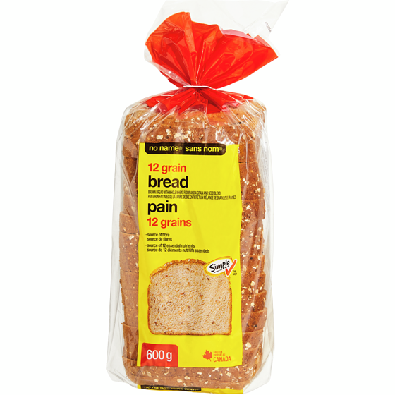No Name 12 Grain Bread 600 g, $0.55/100g