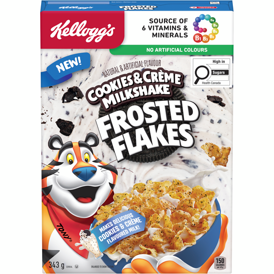 Kelloggs Frosted Flakes Cereal, Cookies & Creme Milkshake 343 g, $1.69/100g