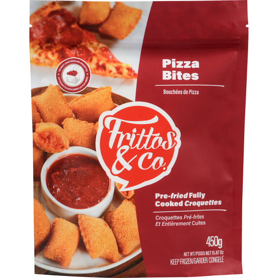 FRITTOS & CO Croquettes pré-frites et entièrement cuites bouchées de pizza 12 ea, 0,83 $/1ch