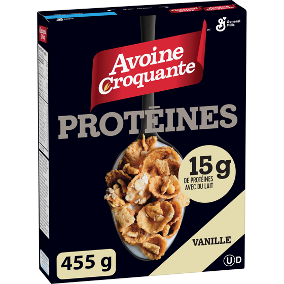 General Mills Avoine Croquante Vanille Proteines Cereales 455 g, 1,76 $/100g
