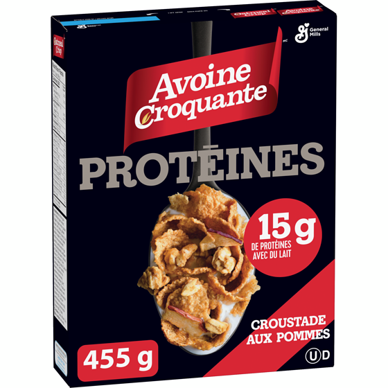 General Mills Avoine Croquante Croustade Aux Pommes Proteines Cereales 455 g, 1,76 $/100g