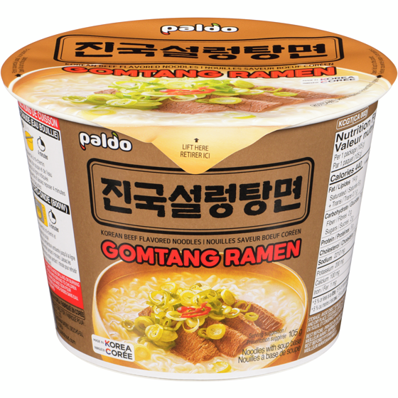 Paldo Nouilles de style coréen avec base de soupe gomtang grande format 105 g, 2,66 $/100g