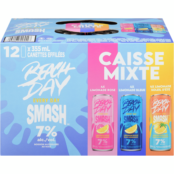Beach Day Every Day Smash boisson alcoolisée au malt caisse mixte (Pièce d’identité requise au moment du ramassage) 12x355.0 ml, 0,63 $/100ml