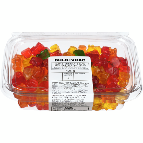 Johnvince Foods Friandise à saveur naturelle et artificielle ours grizzly en gelée 425 g, 1,18 $/100g