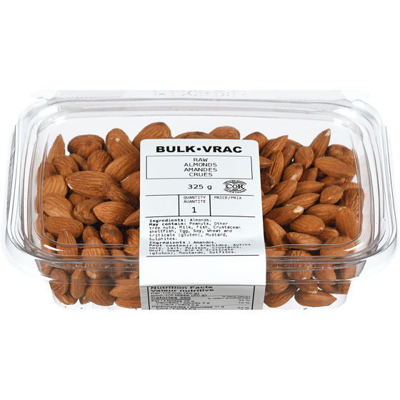 Johnvince Foods Raw Almonds 325 g, $2.77/100g