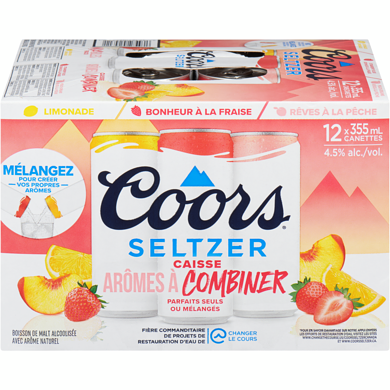 Coors Seltzer caisse arômes à combiner (Pièce d’identité requise au moment du ramassage) 12x355.0 ml, 0,62 $/100ml