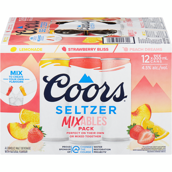 Coors Seltzer Mixables Pack (ID required at pick-up) 12x355.0 ml, $0.72/100ml