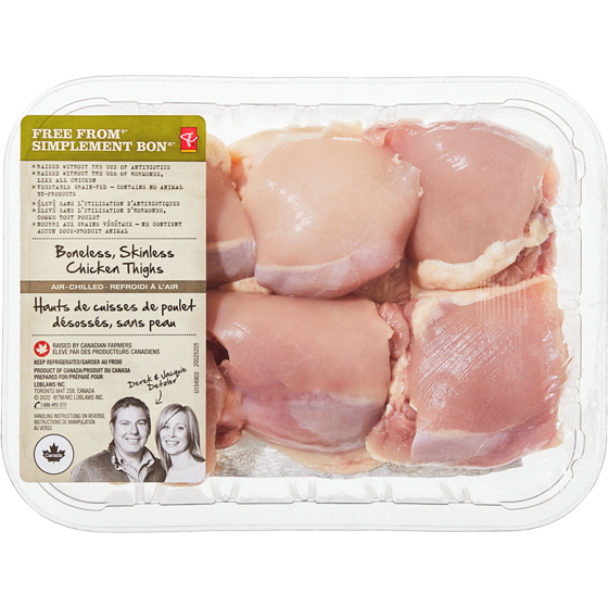 le Choix du Président Haut de cuisse de poulet désossé sans peau Simplement Bon 23,15 $/1kg 10,50 $/1lb